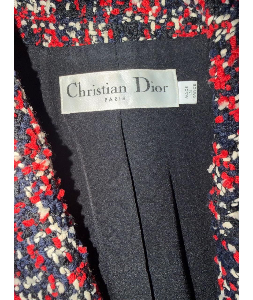 CHRISTIAN DIOR Красное шерстяное повседневное платье, фото 3