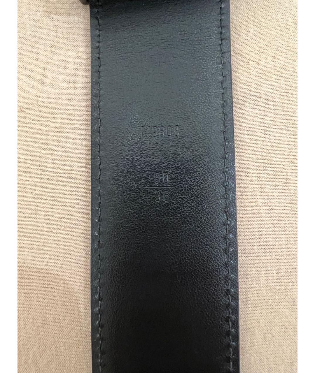 LOUIS VUITTON Черный кожаный ремень, фото 4