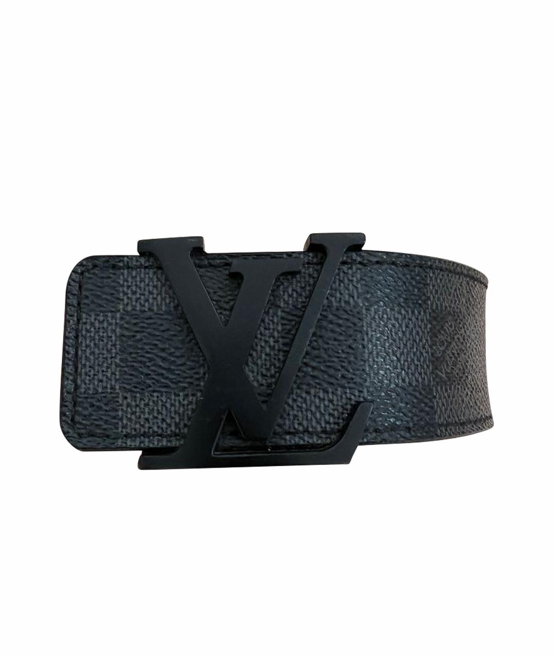 LOUIS VUITTON Черный кожаный ремень, фото 1