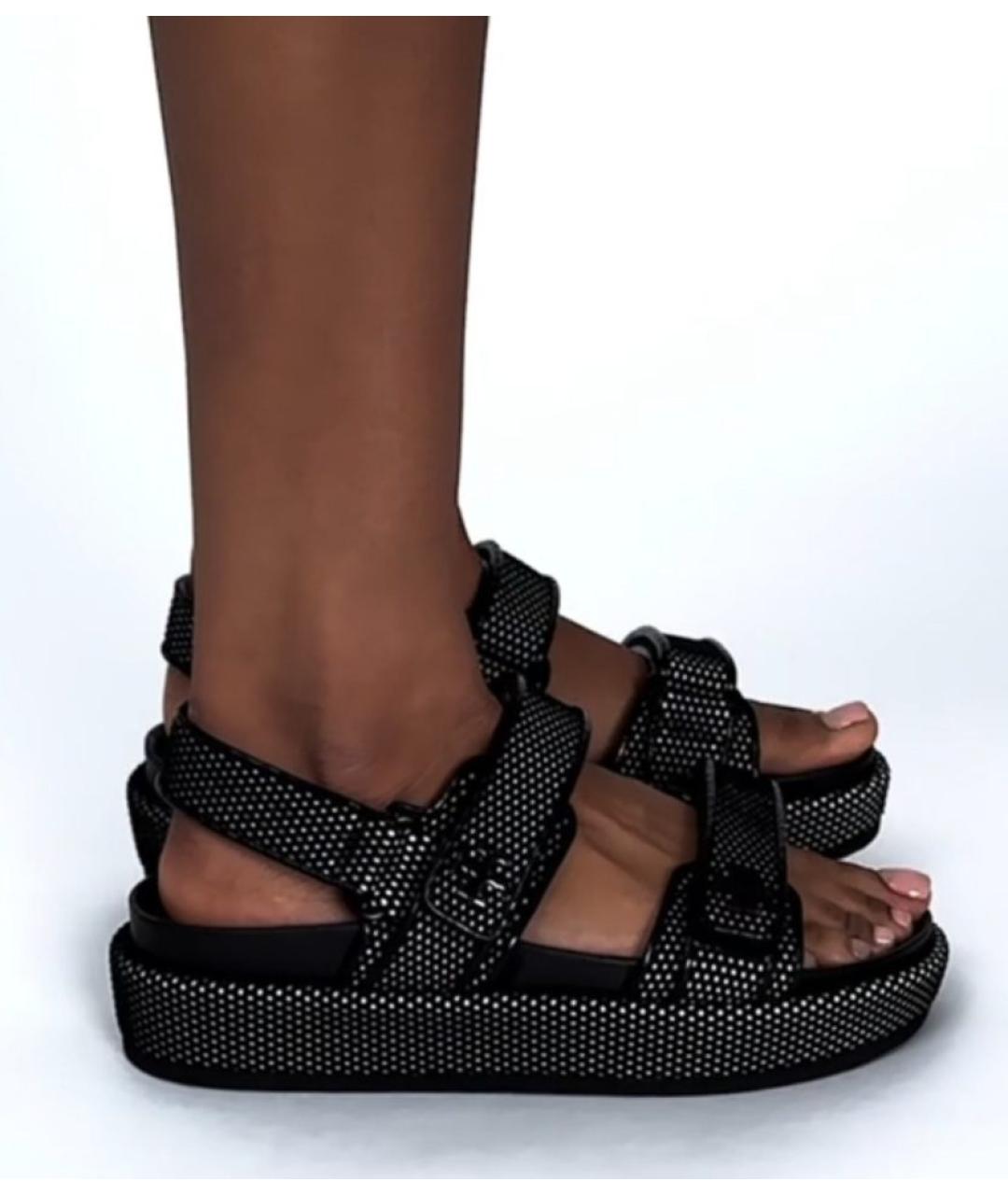 TORY BURCH Черные текстильные сандалии, фото 6