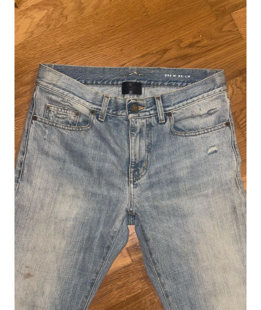 SAINT LAURENT Голубые хлопковые джинсы скинни, фото 3