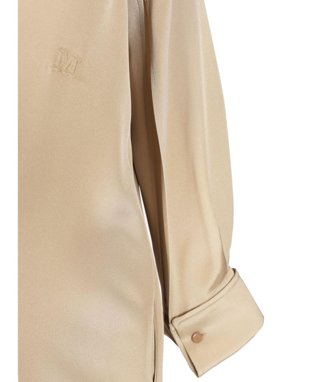 MAX MARA Бежевое шелковое повседневное платье, фото 6