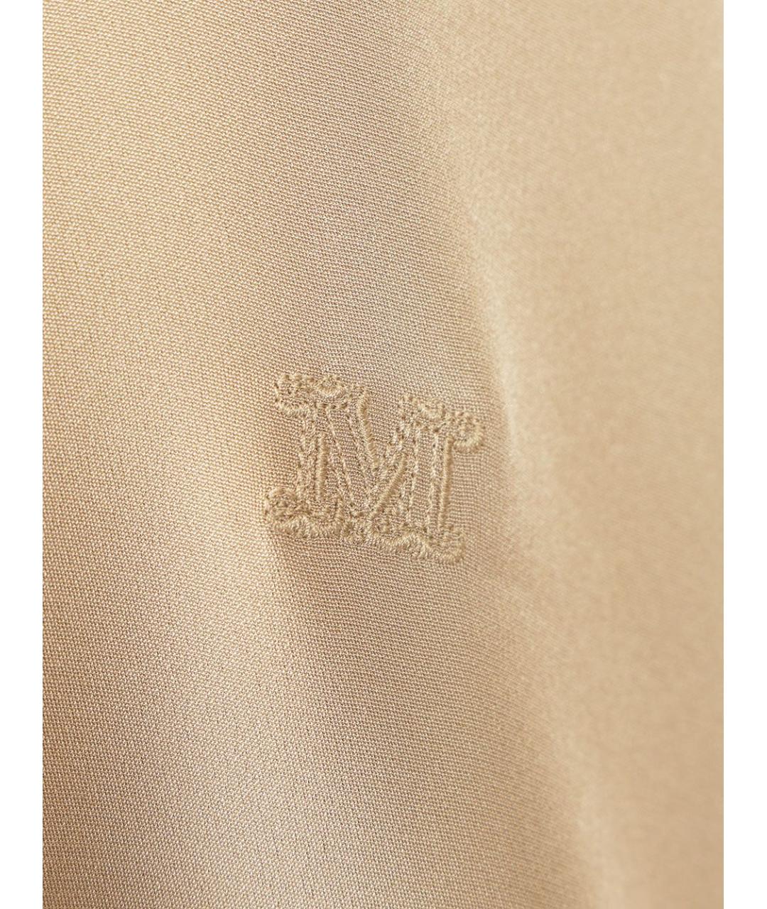 MAX MARA Бежевое шелковое повседневное платье, фото 4