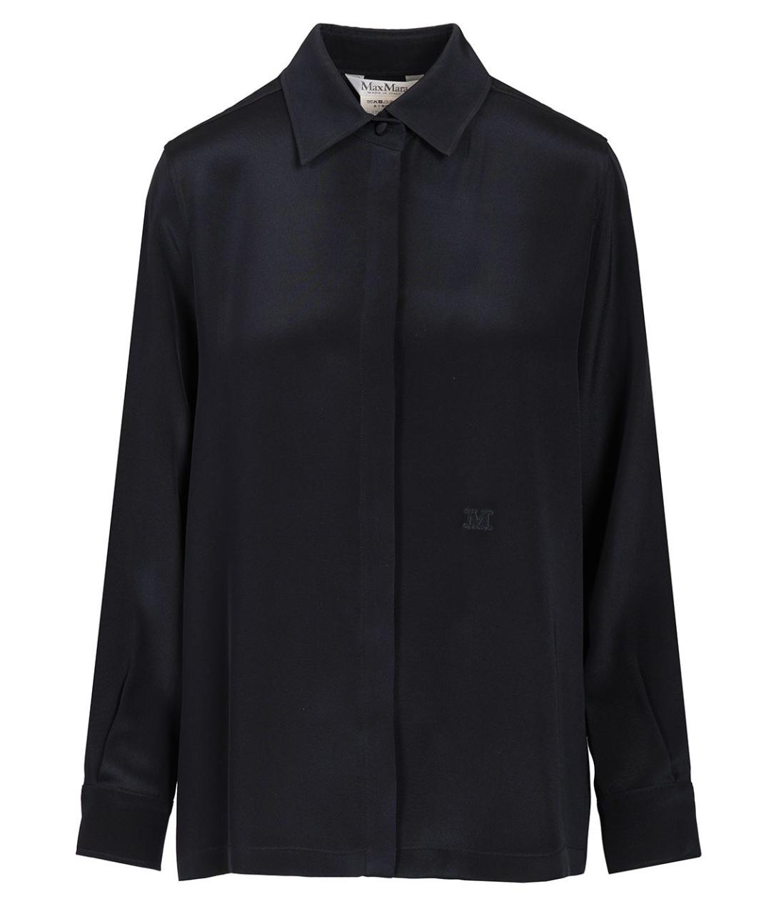 MAX MARA Синяя шелковая рубашка, фото 1