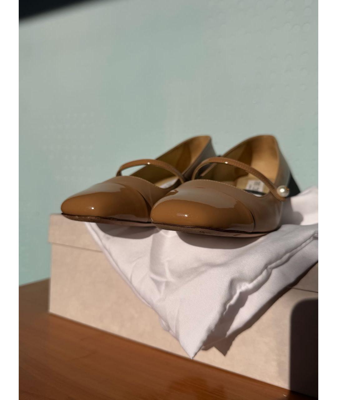 JIMMY CHOO Бежевые кожаные туфли, фото 6