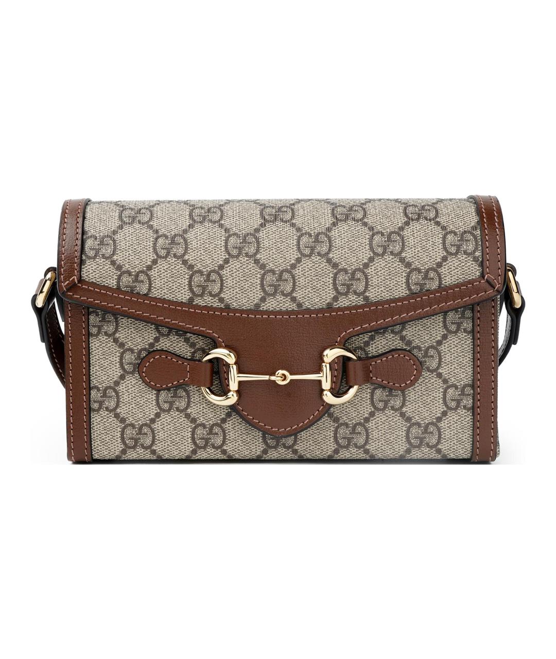 GUCCI Бежевая сумка через плечо из канвы, фото 1