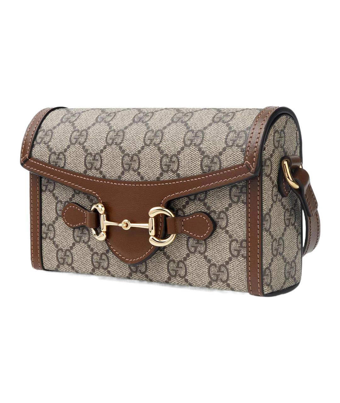 GUCCI Бежевая сумка через плечо из канвы, фото 2