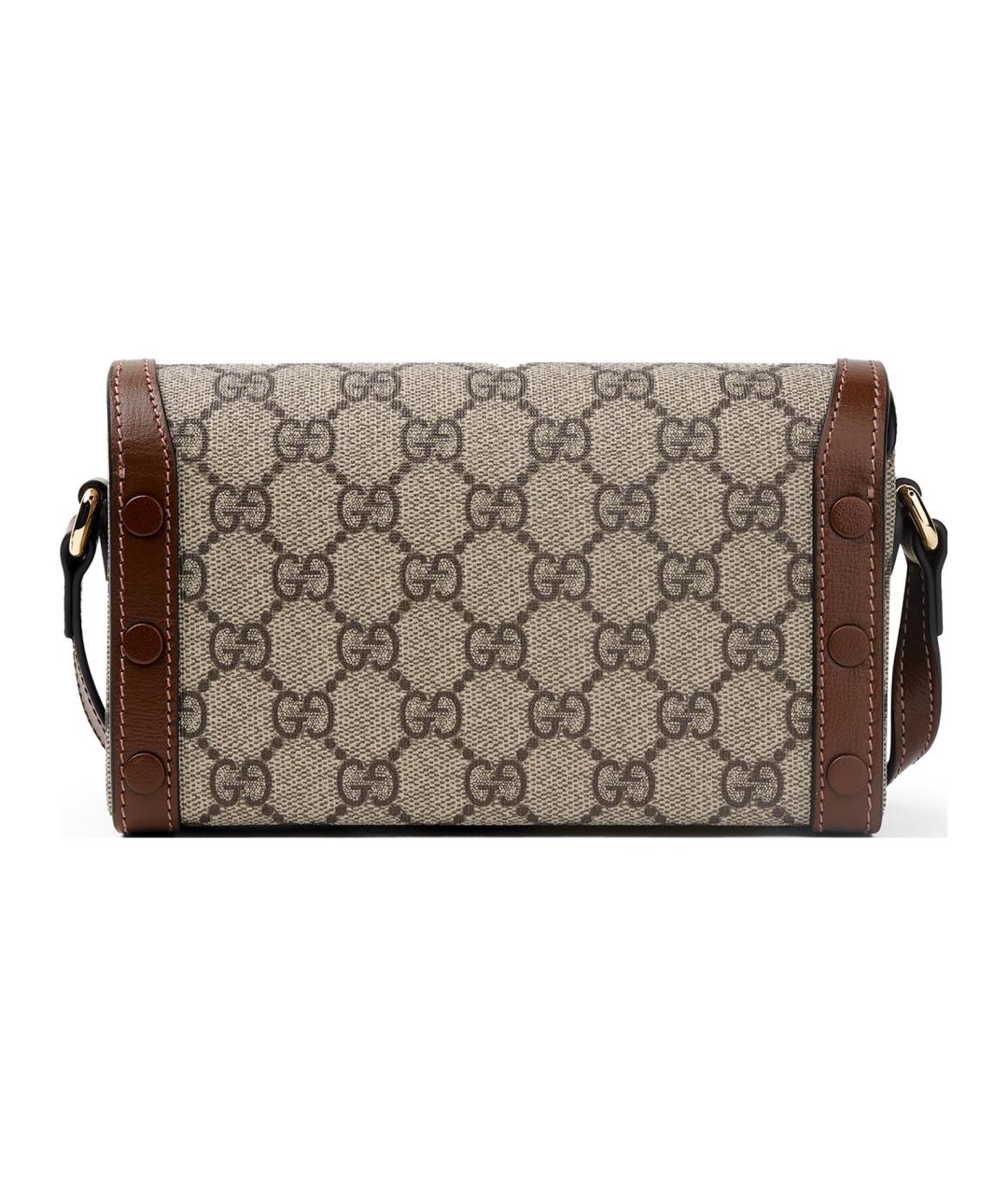 GUCCI Бежевая сумка через плечо из канвы, фото 3