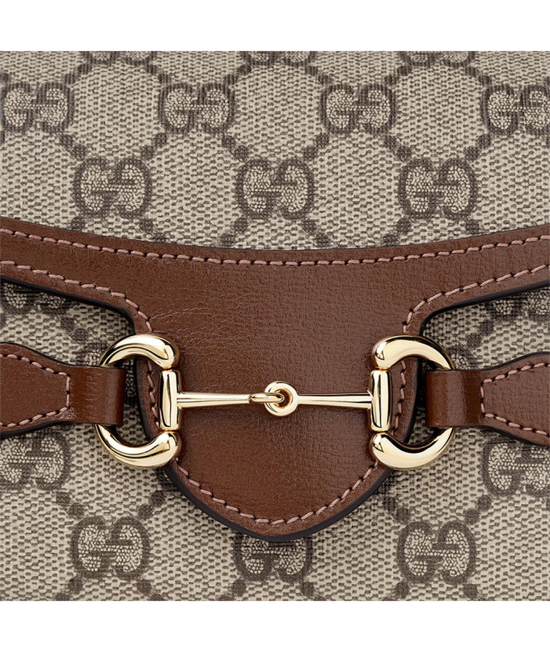 GUCCI Бежевая сумка через плечо из канвы, фото 5