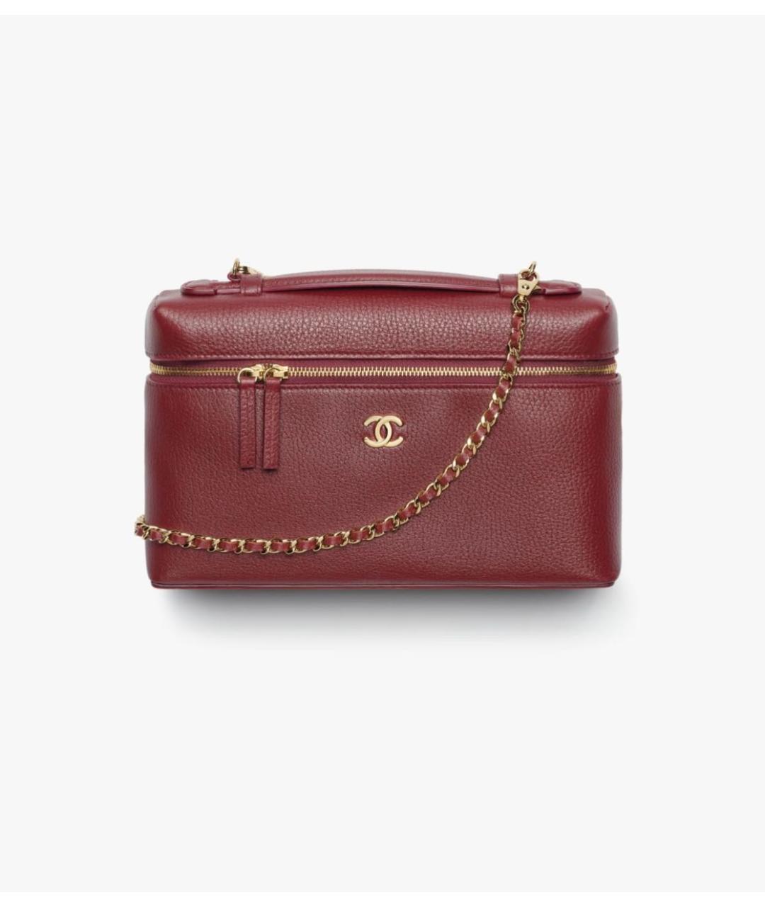 CHANEL Бордовая кожаная сумка через плечо, фото 4