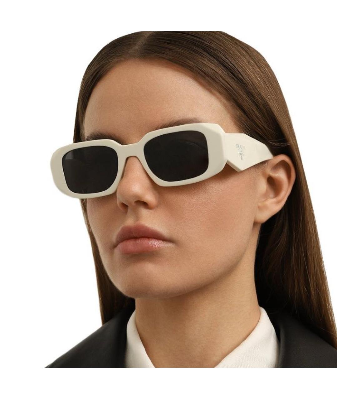PRADA Белые солнцезащитные очки, фото 4
