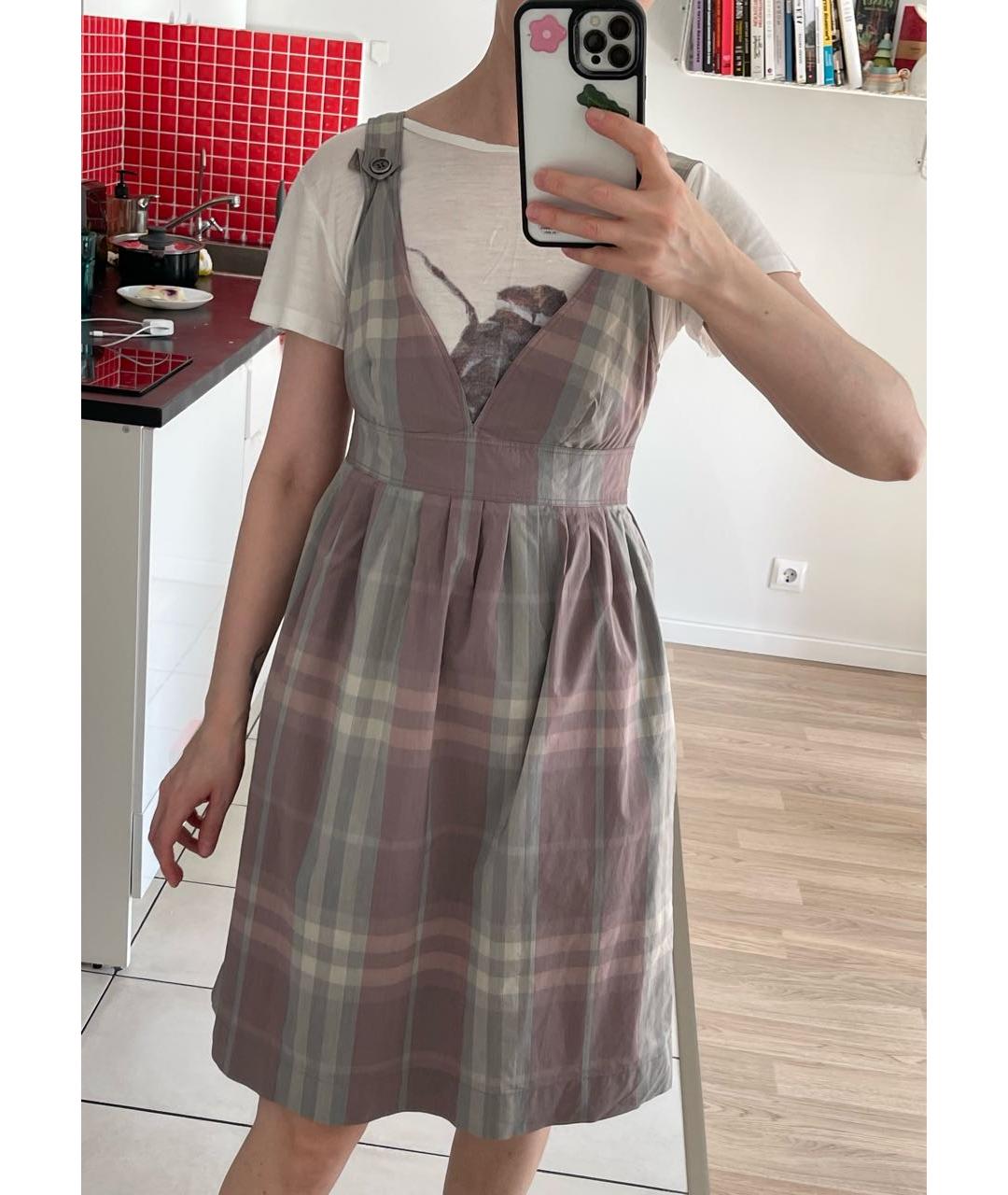 BURBERRY Фиолетовый хлопковый сарафан, фото 8