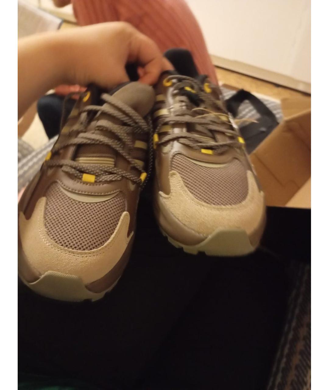 ADIDAS Бежевые замшевые низкие кроссовки / кеды, фото 2