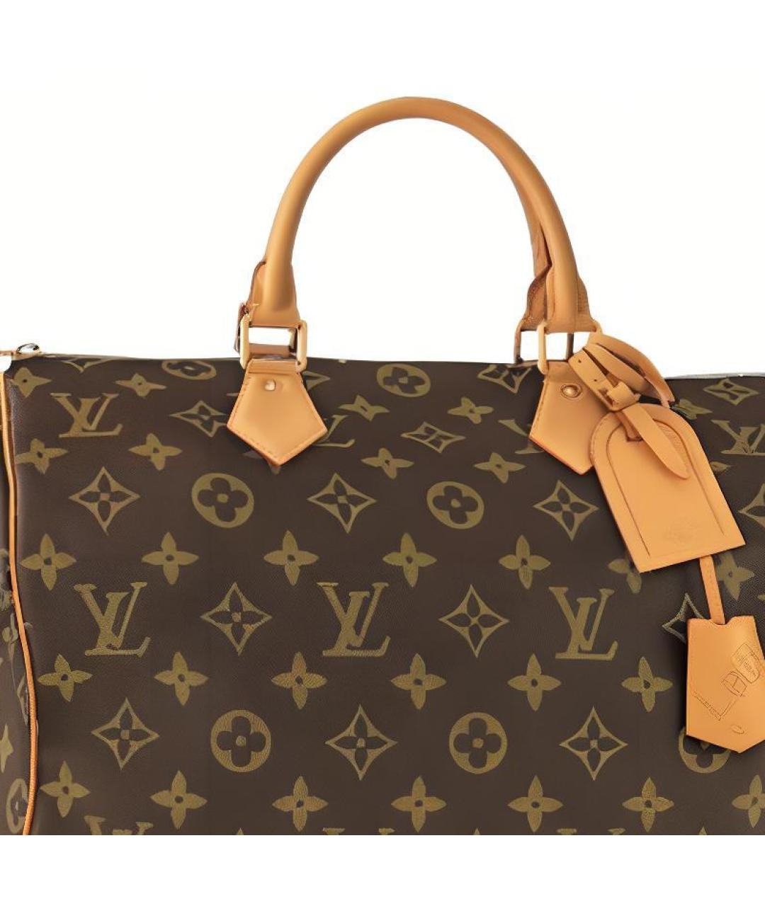 LOUIS VUITTON Коричневая канва дорожная/спортивная сумка, фото 3