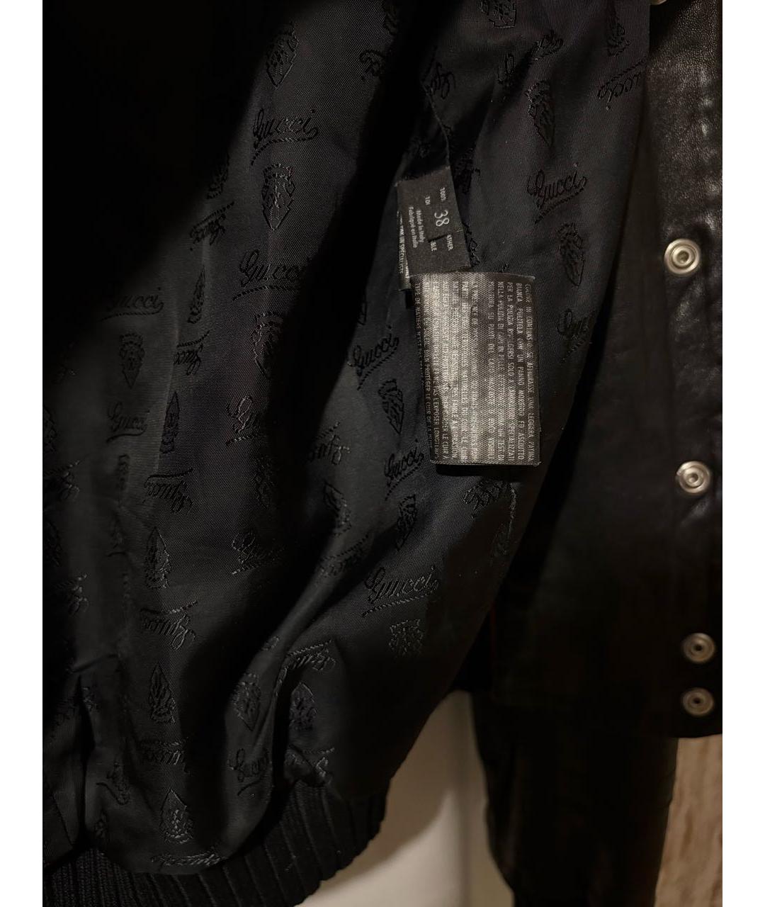 GUCCI Черная кожаная куртка, фото 5