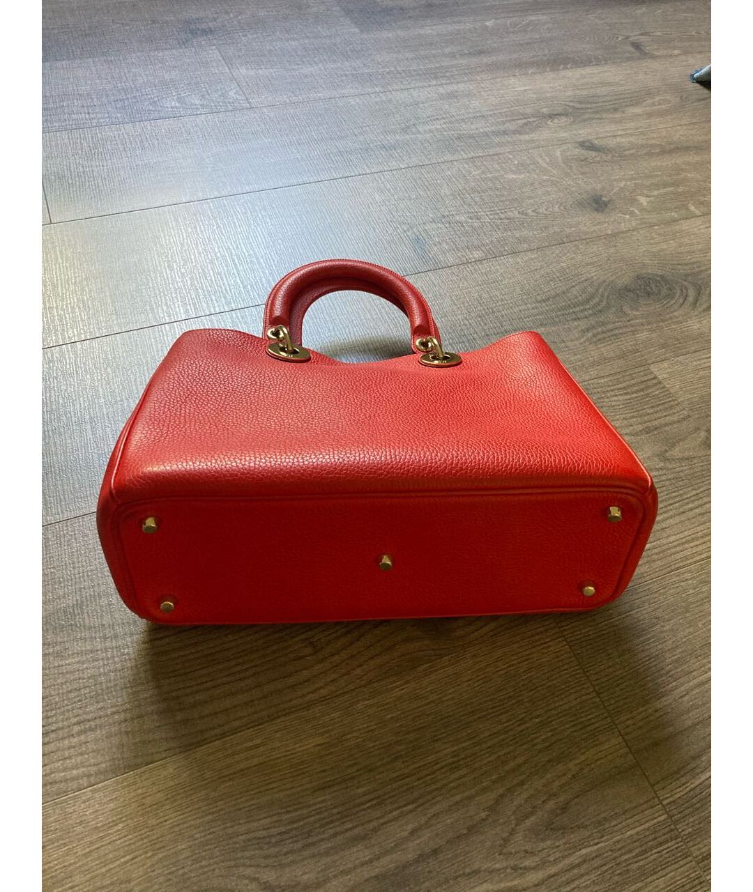 CHRISTIAN DIOR PRE-OWNED Красная кожаная сумка с короткими ручками, фото 8