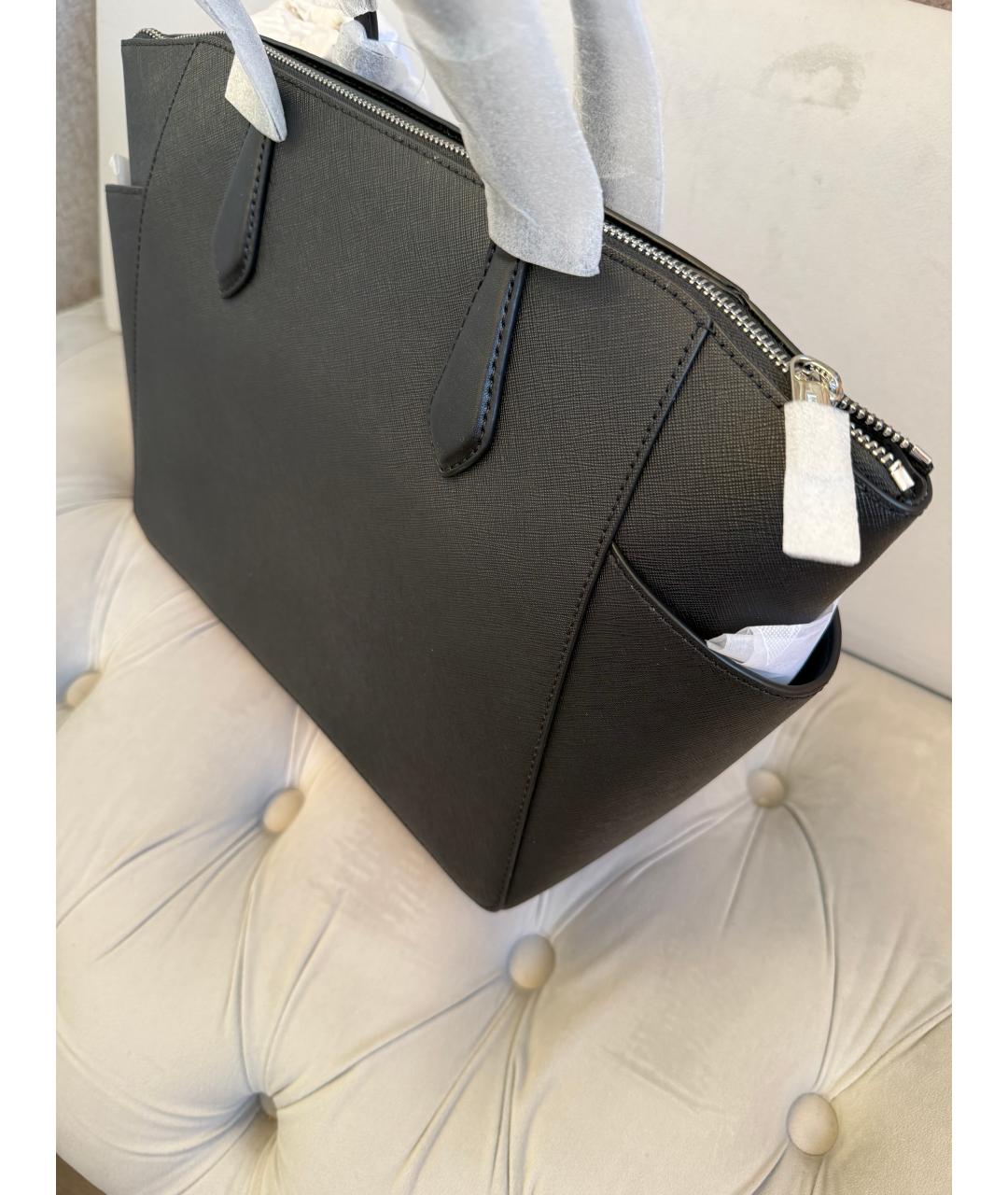 MICHAEL KORS Черная кожаная сумка тоут, фото 3