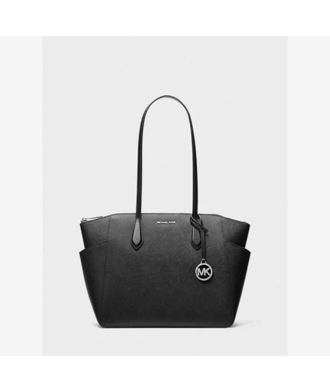 MICHAEL KORS Черная кожаная сумка тоут, фото 10