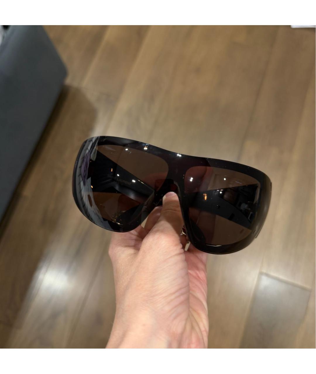 SAINT LAURENT Коричневые пластиковые солнцезащитные очки, фото 3
