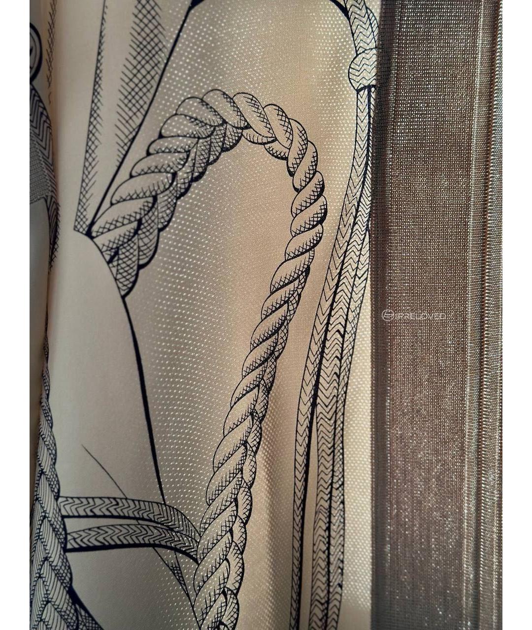 HERMES Бежевое шелковое повседневное платье, фото 4