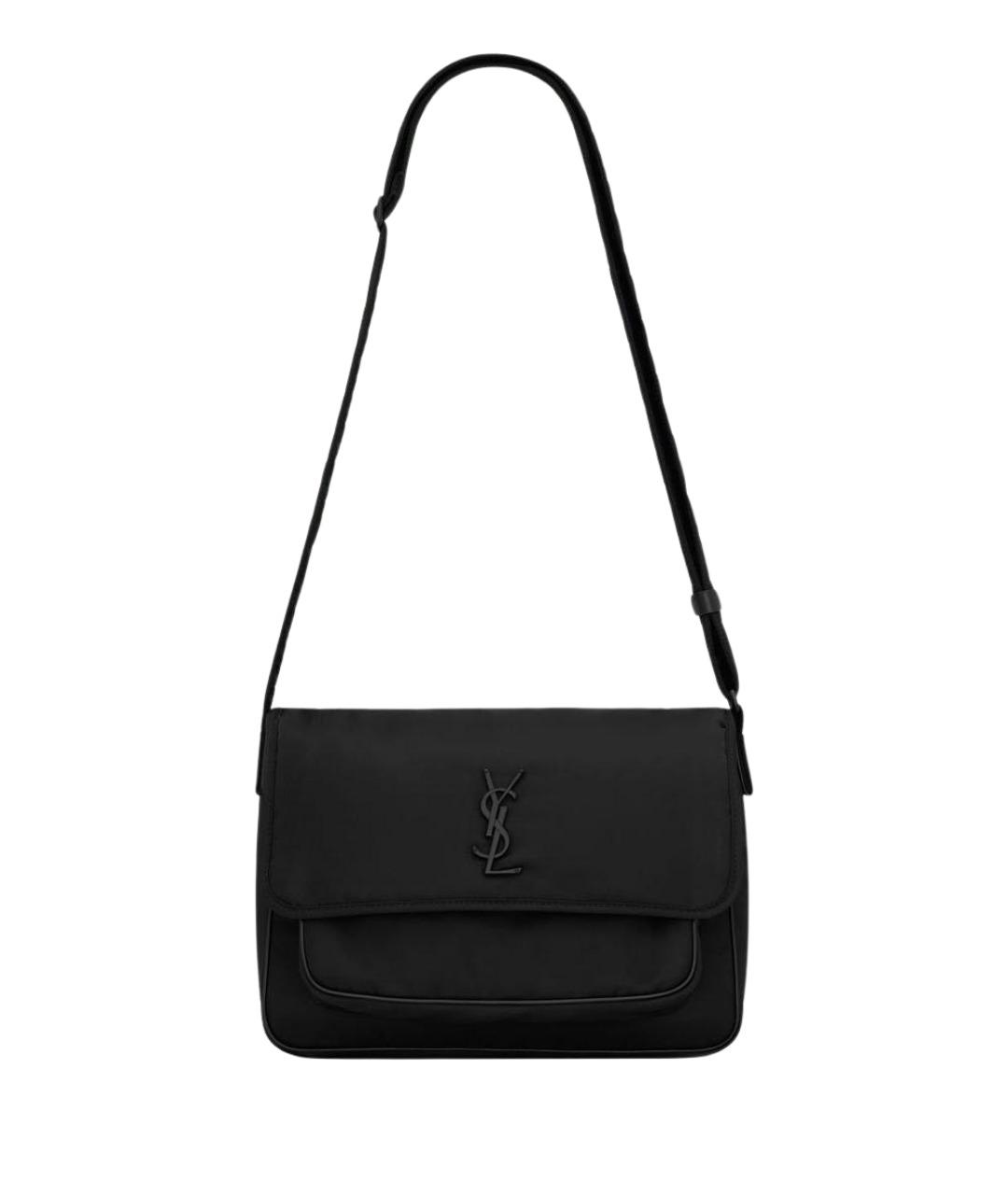 SAINT LAURENT Черная синтетическая сумка на плечо, фото 1