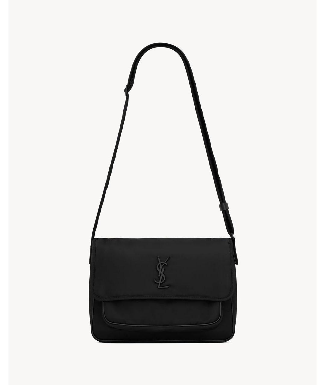SAINT LAURENT Черная синтетическая сумка на плечо, фото 7