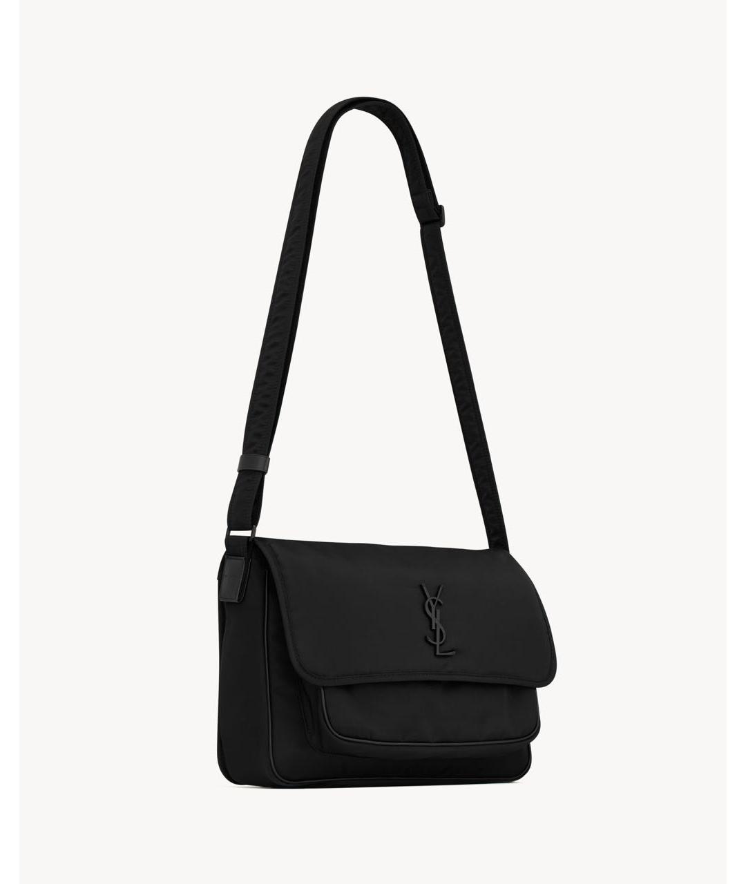 SAINT LAURENT Черная синтетическая сумка на плечо, фото 2