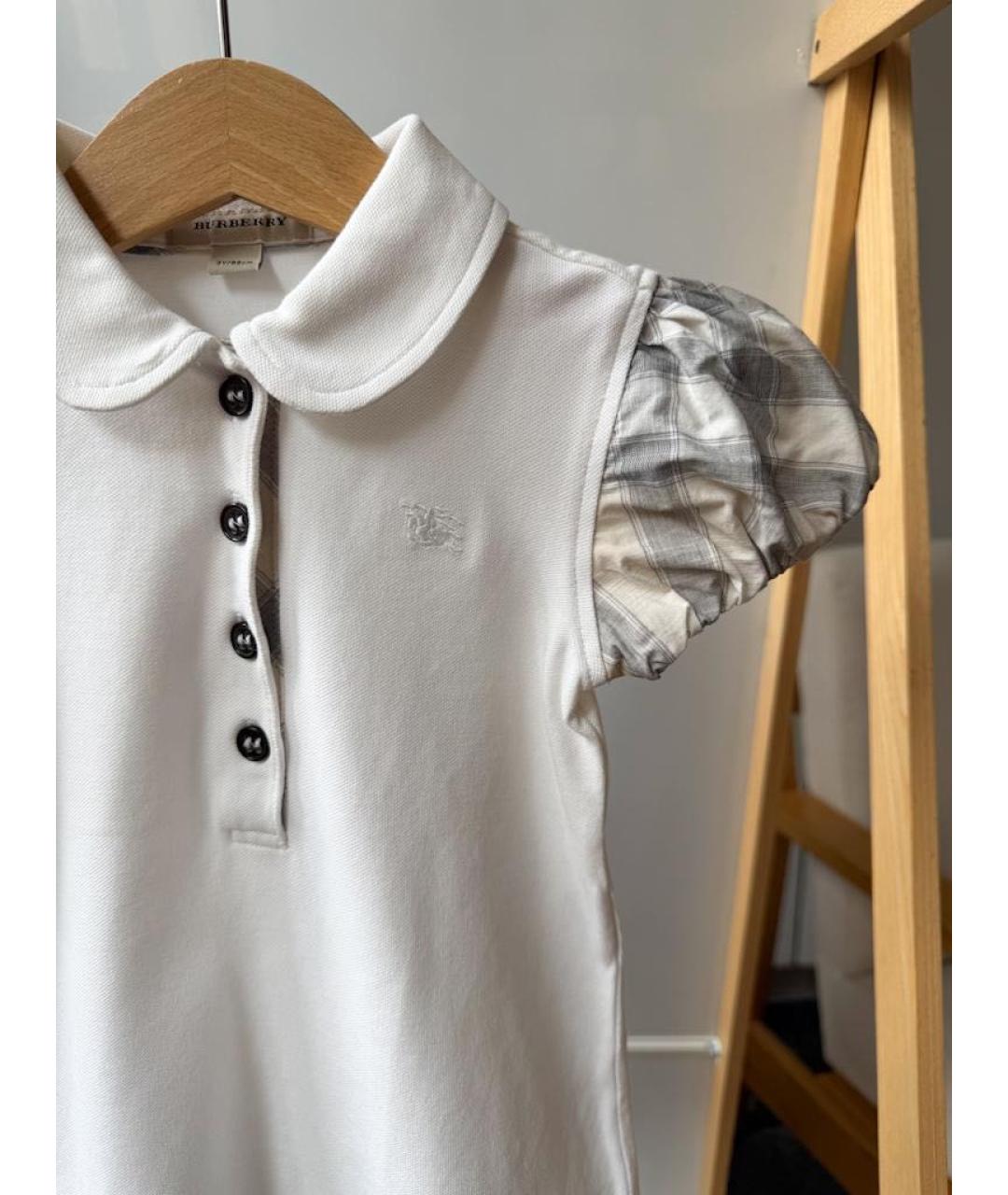 BURBERRY Белая блузка для девочек, фото 4