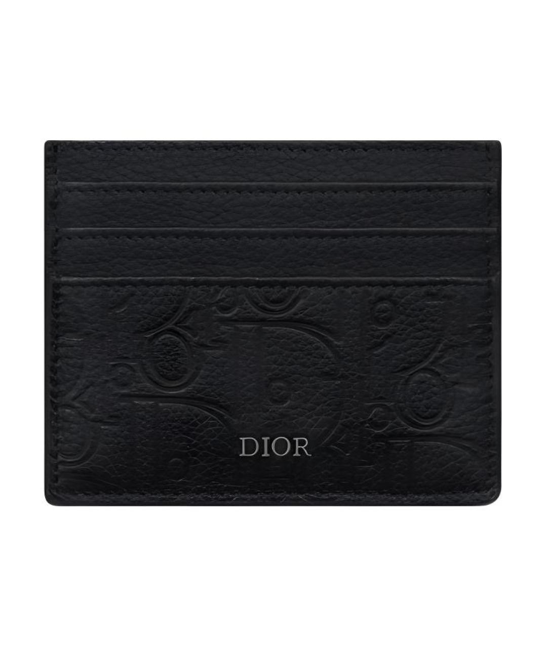 CHRISTIAN DIOR Черный кожаный кардхолдер, фото 1