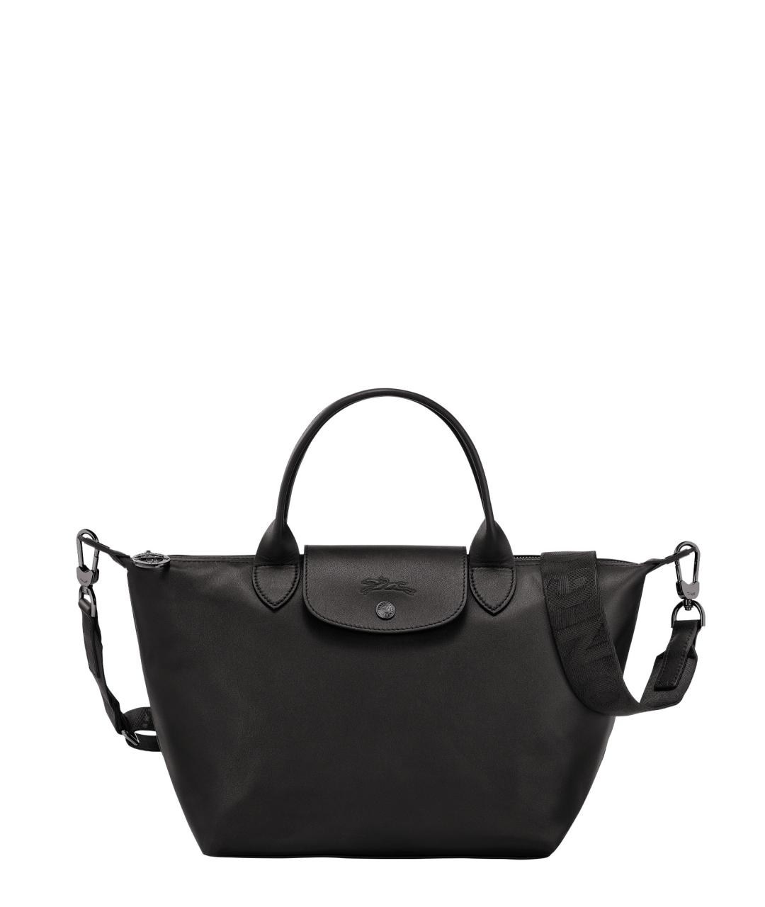LONGCHAMP Черная кожаная сумка тоут, фото 1