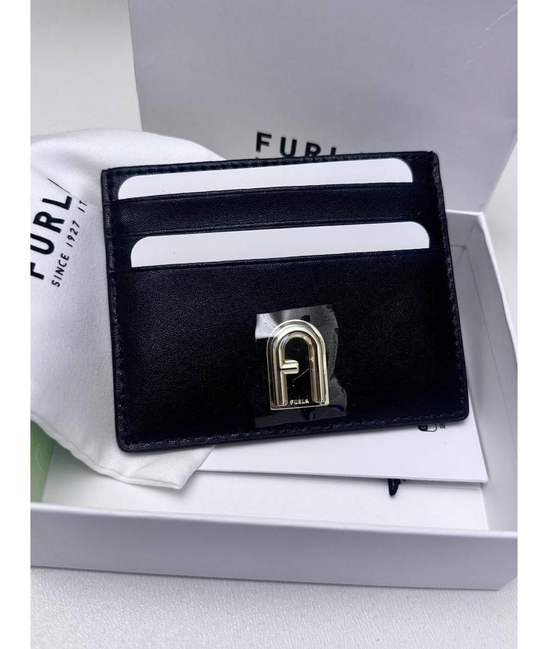 FURLA Черный кожаный кардхолдер, фото 4