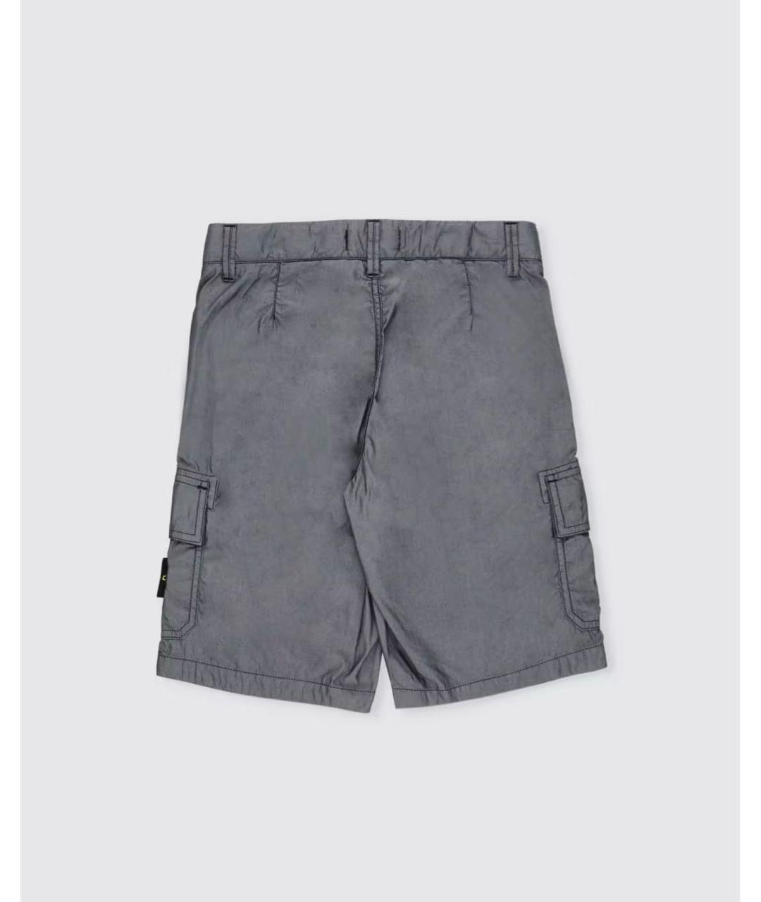 STONE ISLAND Серебряные хлопковые детские шорты, фото 2