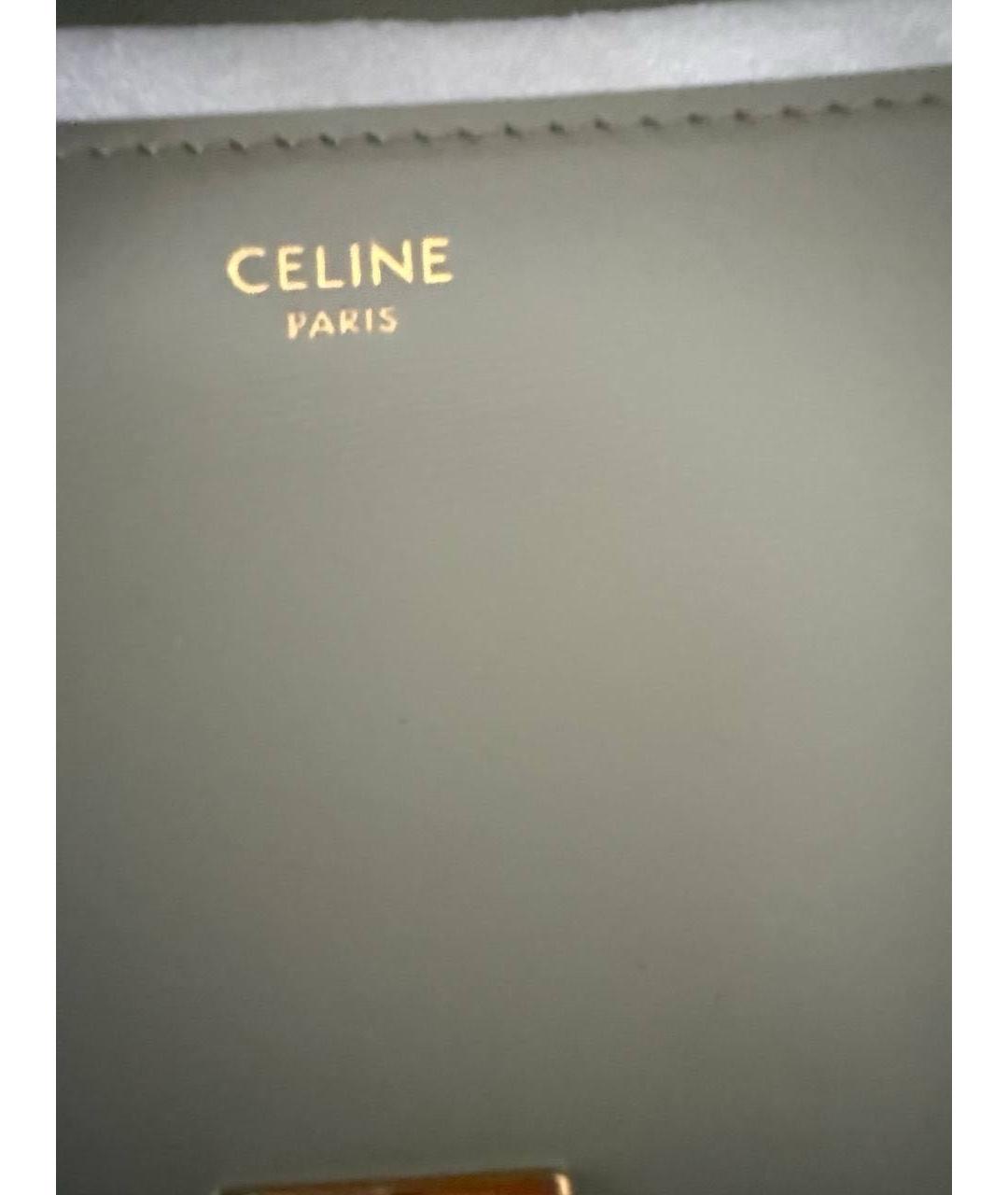 CELINE Зеленая кожаная сумка через плечо, фото 7