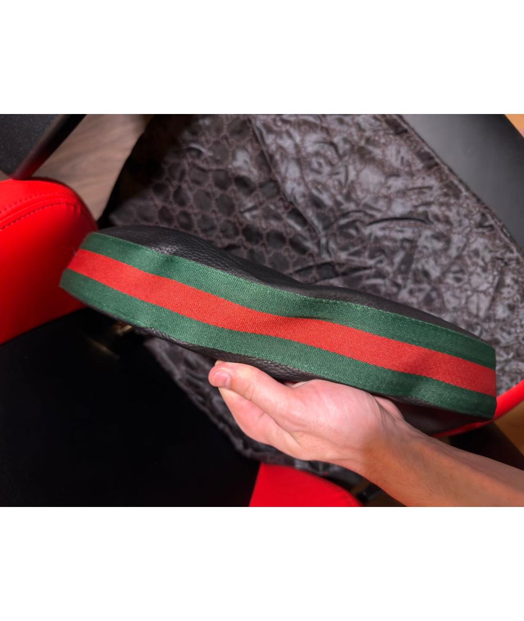 GUCCI Черная кожаная сумка тоут, фото 4
