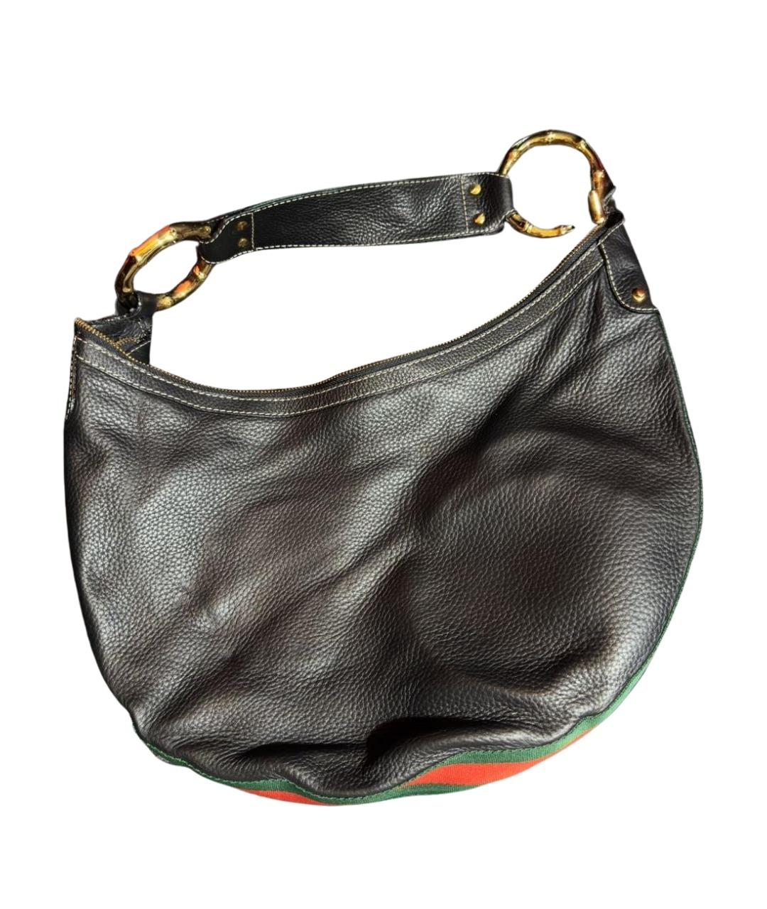 GUCCI Черная кожаная сумка тоут, фото 1