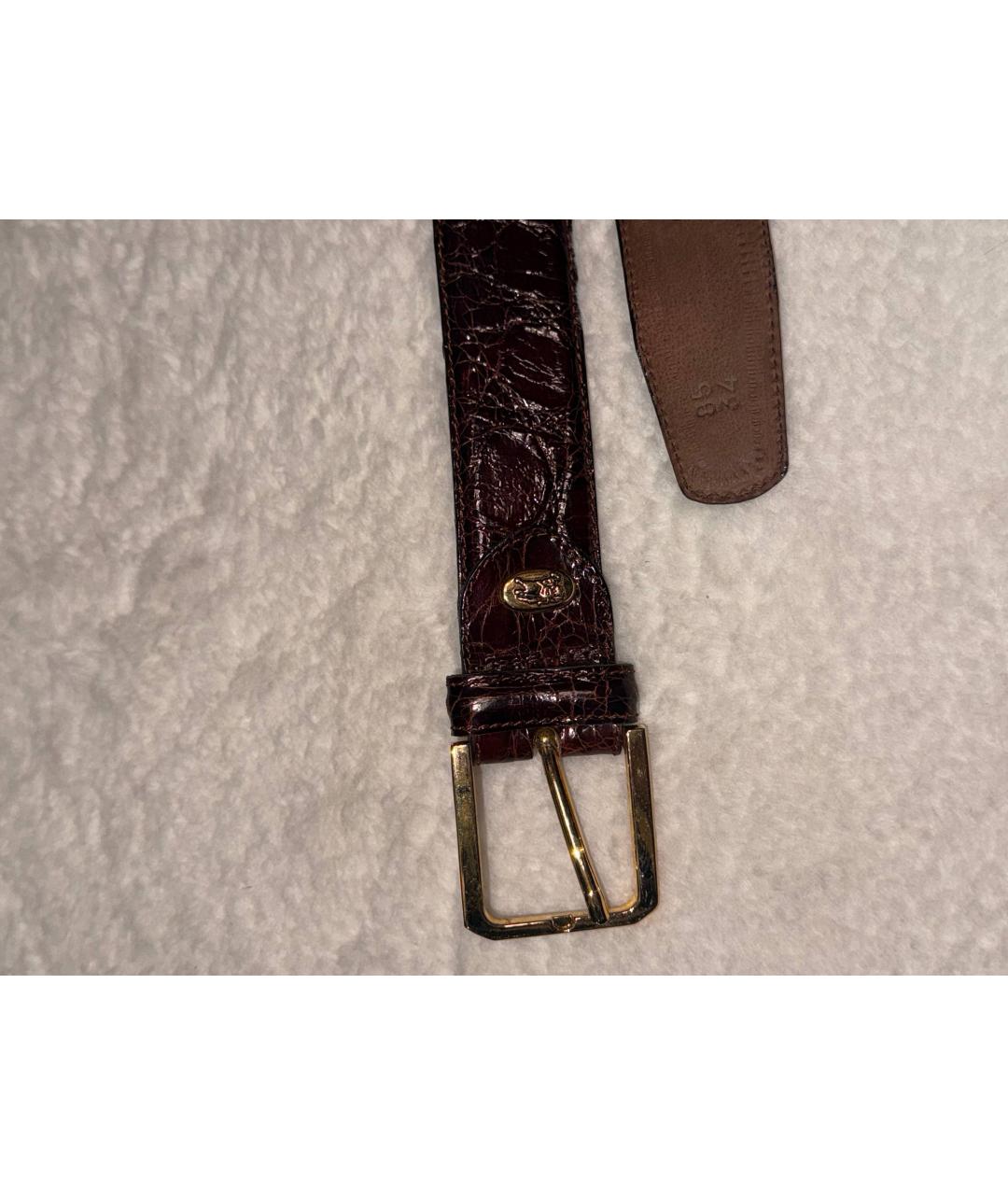 BURBERRY Коричневый кожаный ремень, фото 4