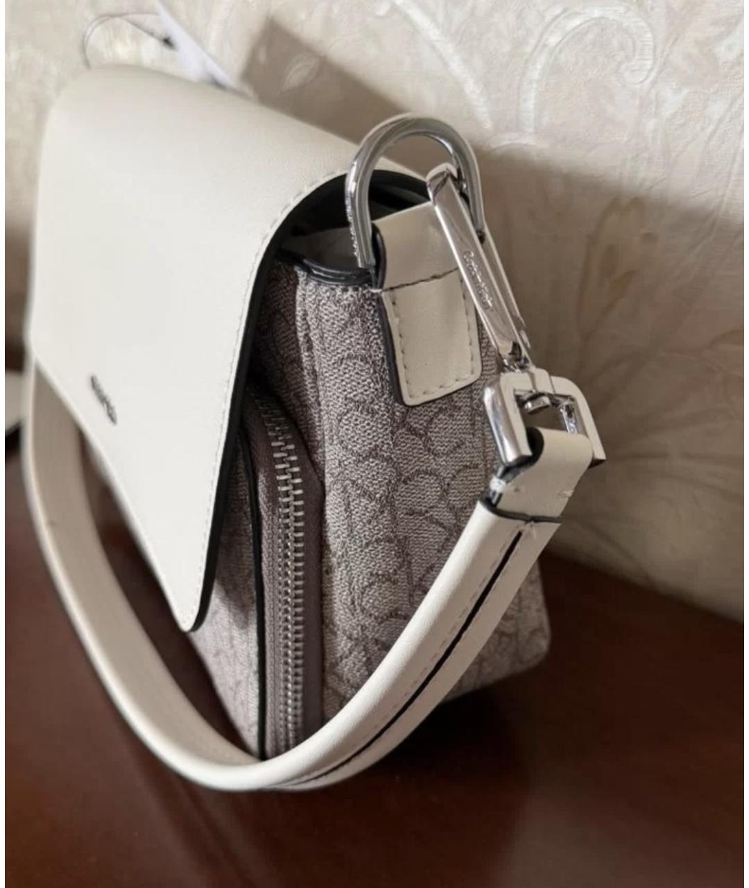 CALVIN KLEIN Белая сумка через плечо из искусственной кожи, фото 2