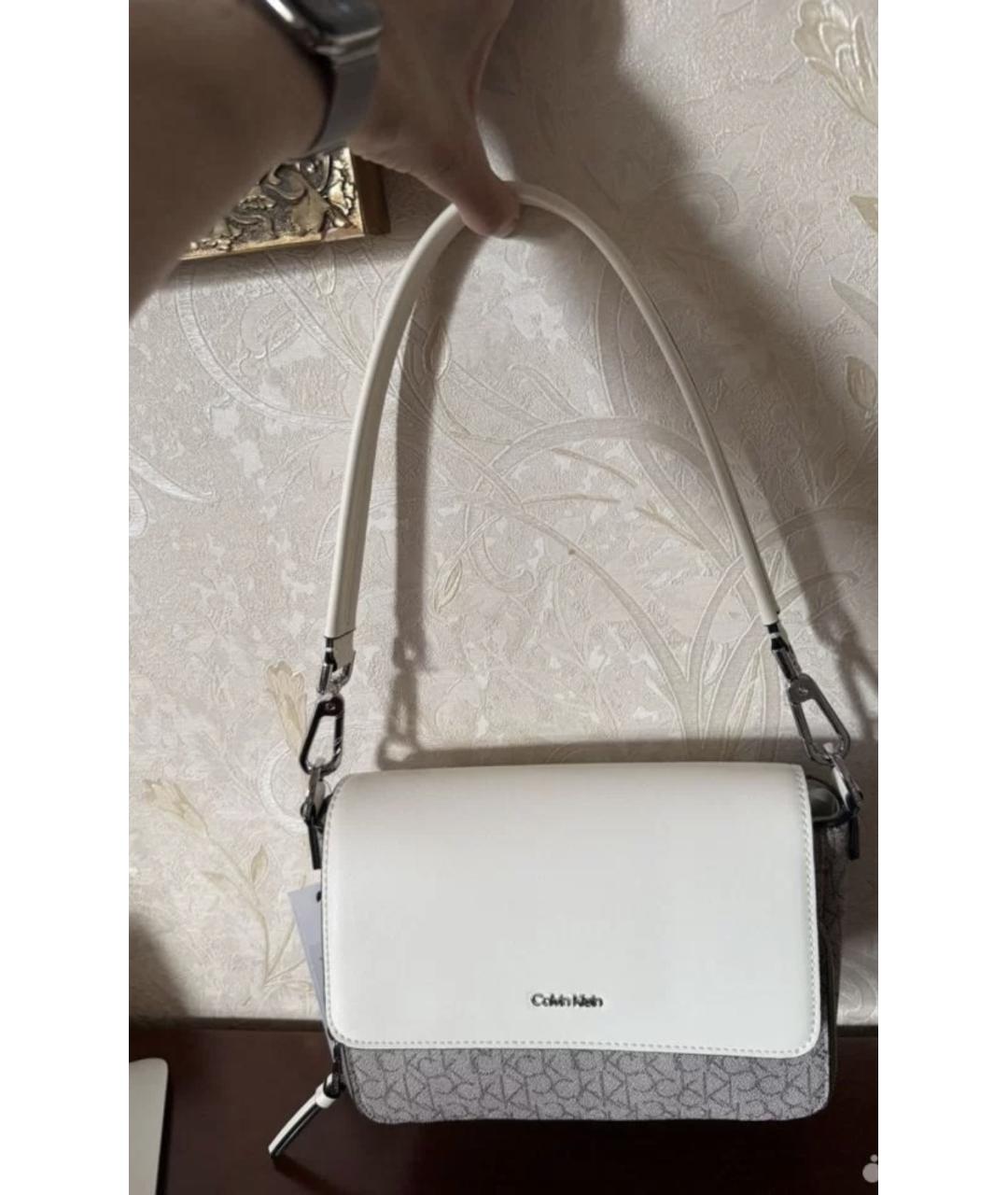 CALVIN KLEIN Белая сумка через плечо из искусственной кожи, фото 10