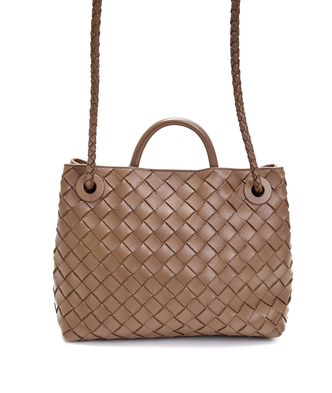 BOTTEGA VENETA Коричневая кожаная сумка тоут, фото 3