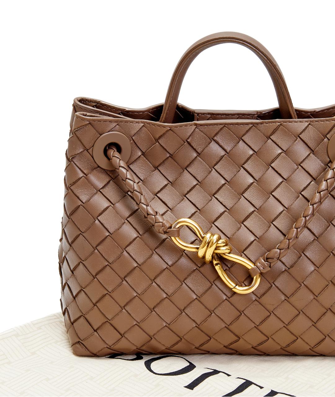 BOTTEGA VENETA Коричневая кожаная сумка тоут, фото 6