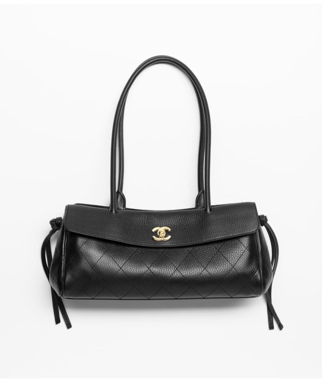 CHANEL Черная кожаная сумка через плечо, фото 6