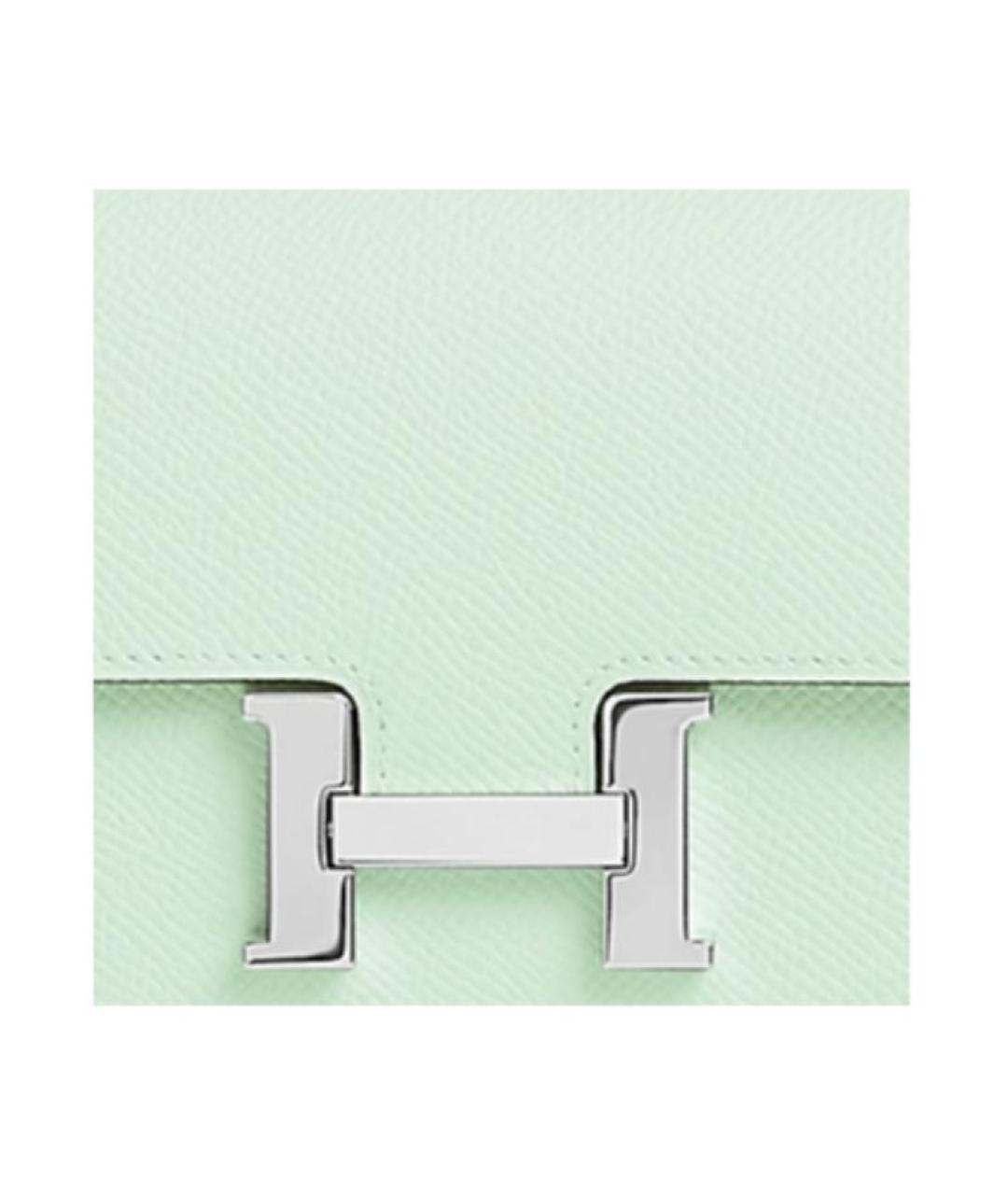HERMES Салатовый кожаный кошелек, фото 4
