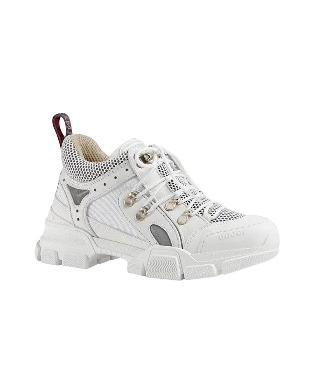 GUCCI Белые кожаные кроссовки, фото 1