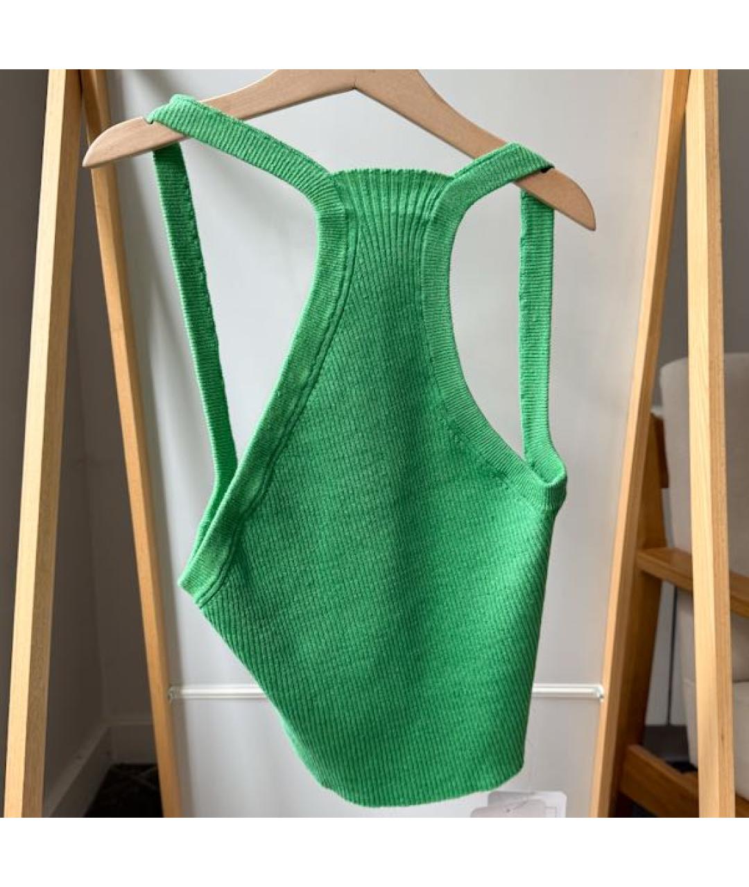 JACQUEMUS Зеленая майка, фото 4