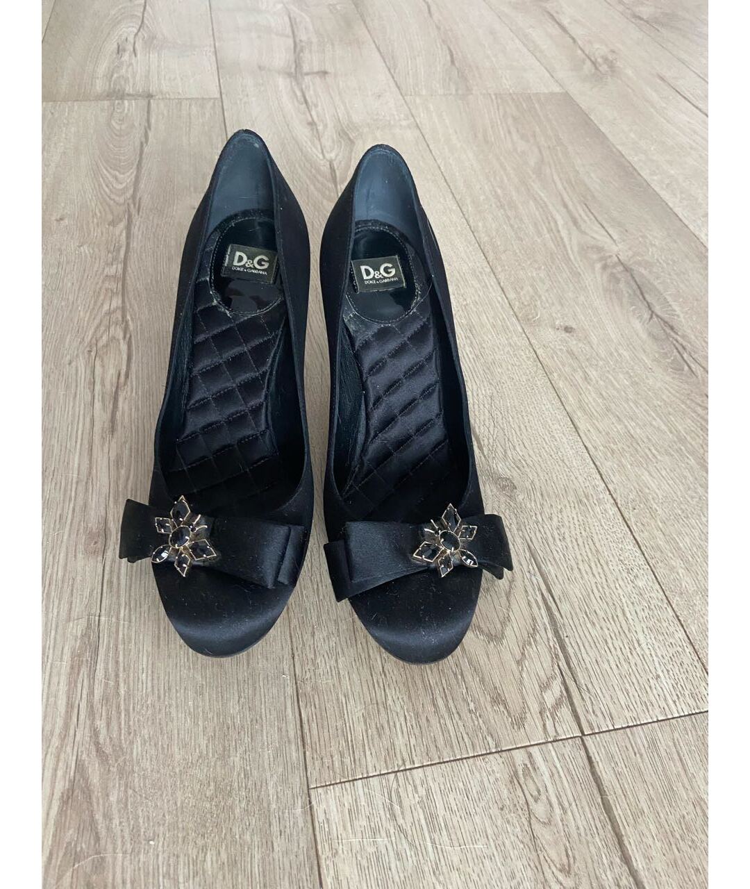DOLCE&GABBANA Черные текстильные туфли, фото 4
