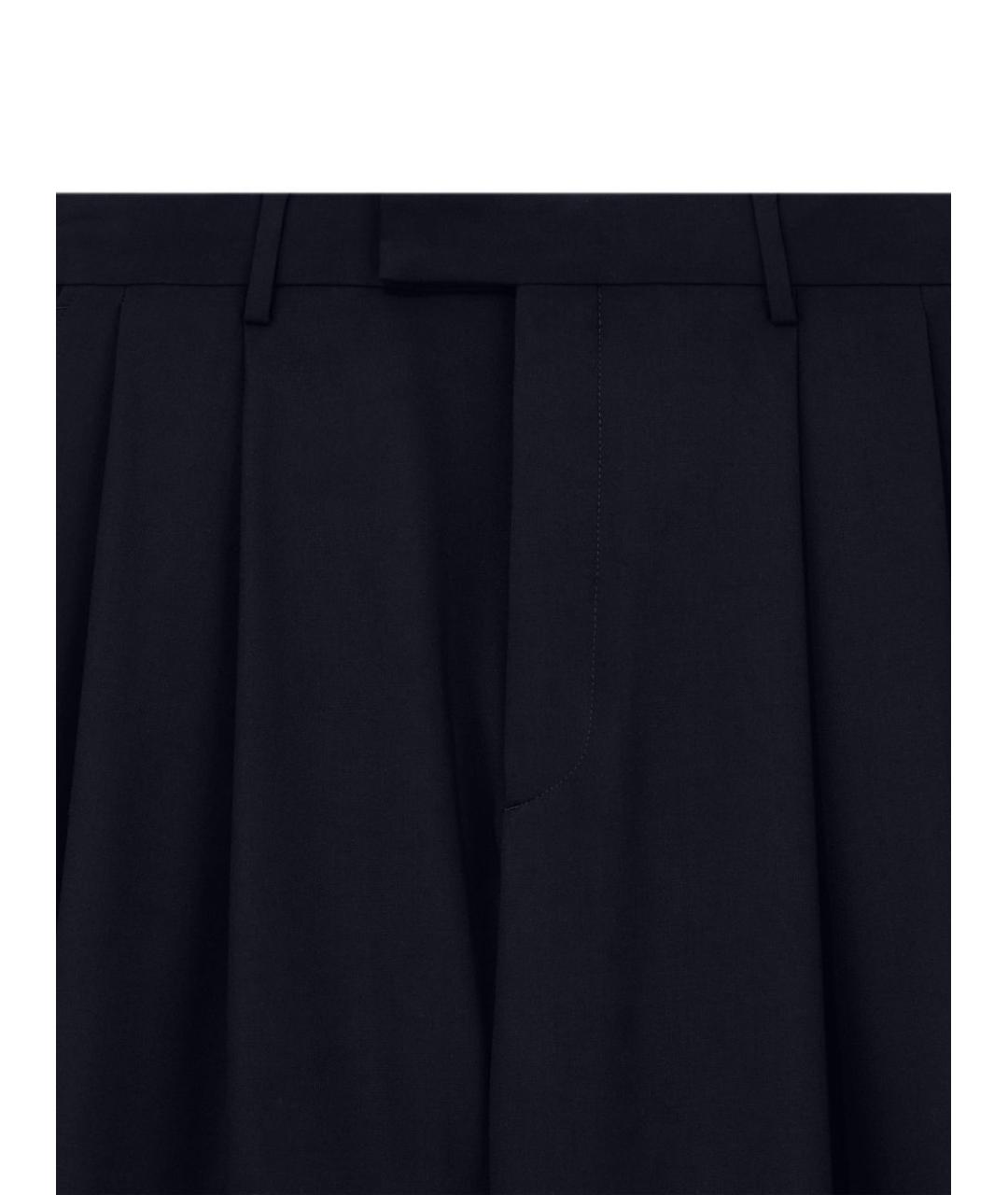 GIORGIO ARMANI Темно-синие шерстяные классические брюки, фото 3