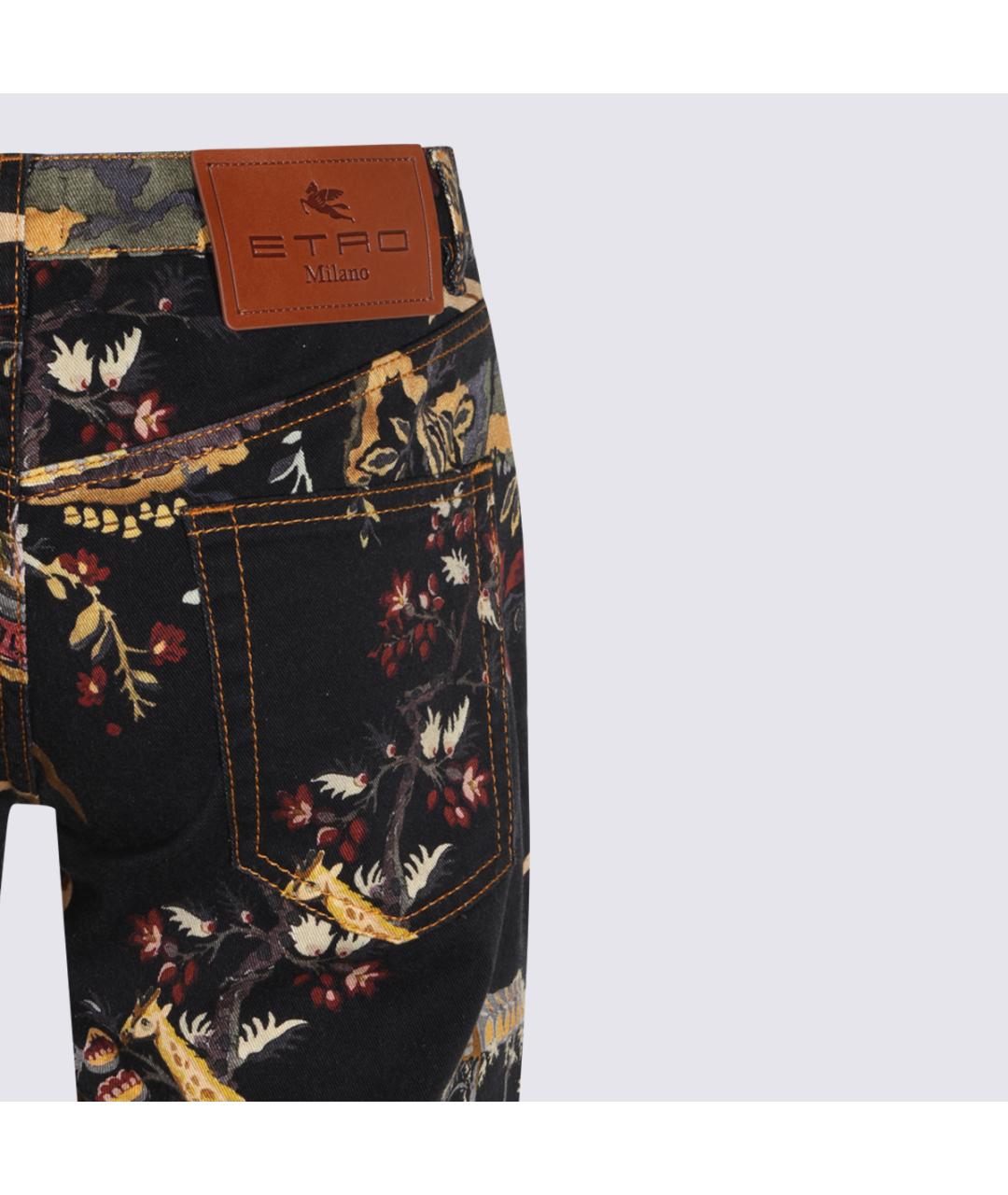 ETRO Черные хлопко-эластановые прямые джинсы, фото 8