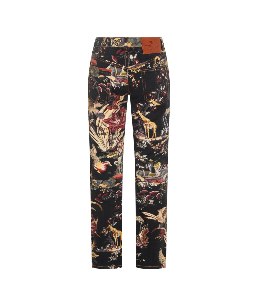 ETRO Черные хлопко-эластановые прямые джинсы, фото 3