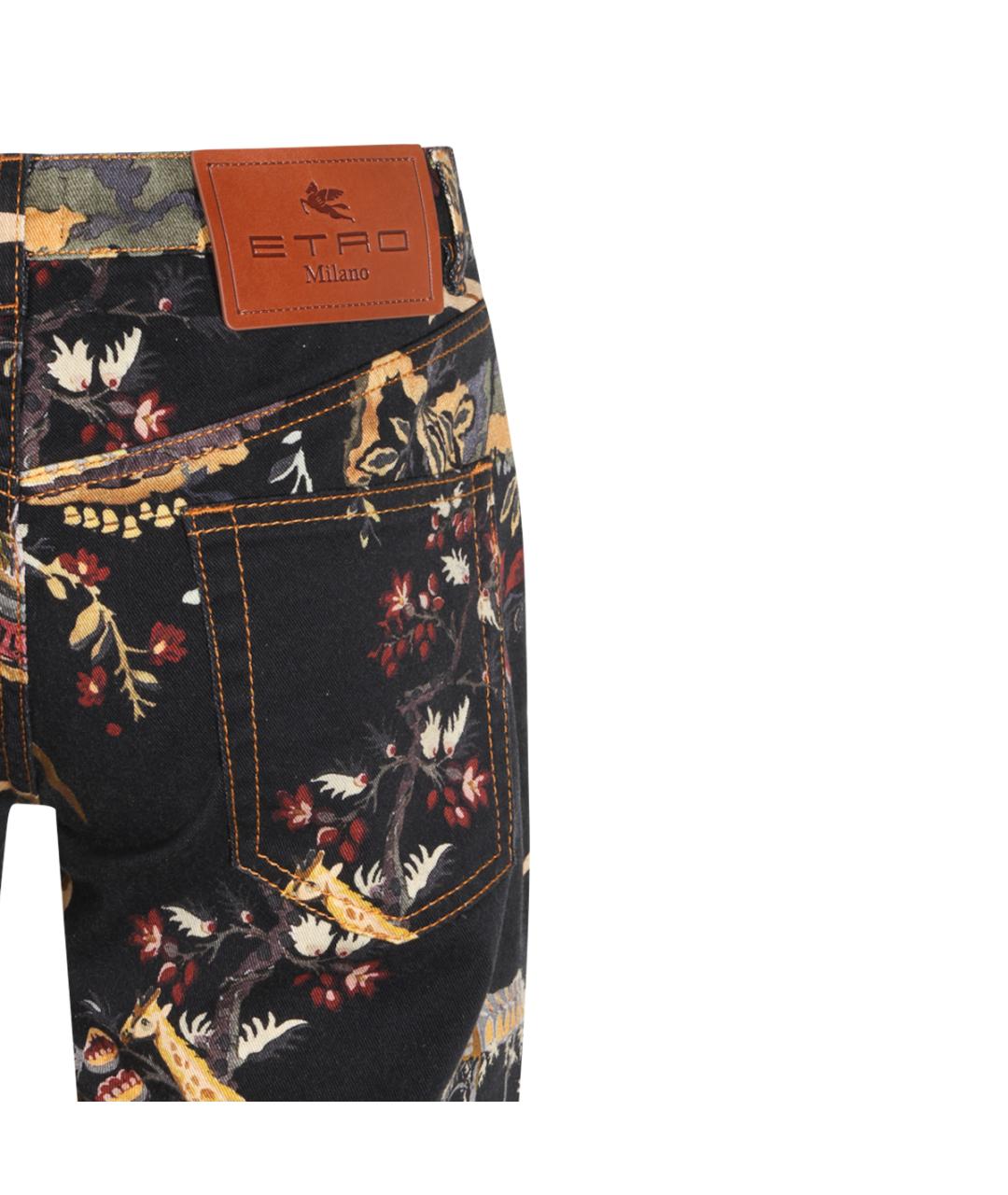 ETRO Черные хлопко-эластановые прямые джинсы, фото 7