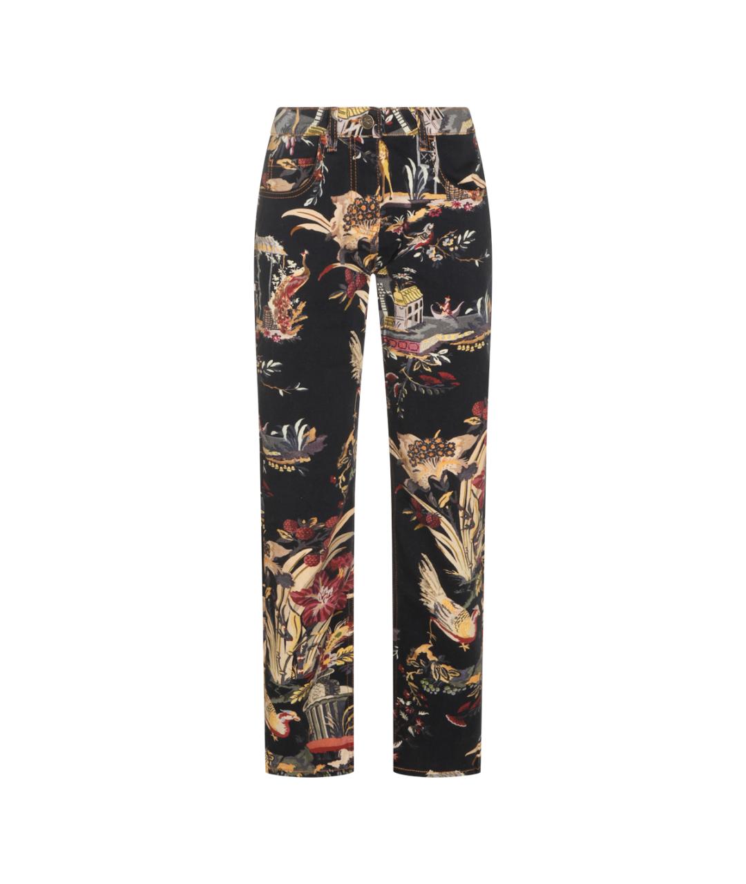 ETRO Черные хлопко-эластановые прямые джинсы, фото 1
